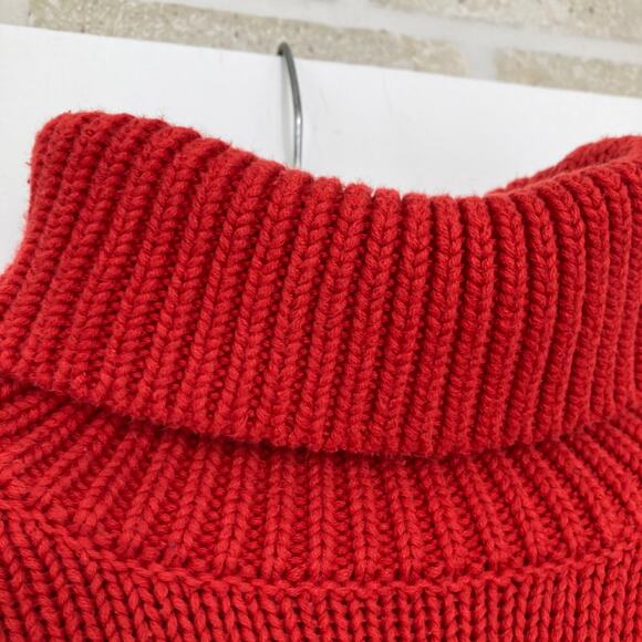 NWOT VINTAGE MARITHE FRANCOIS GIRBAUD Sweater Men L Red LogoSpellOut Turtleneck - Picture 3 of 7